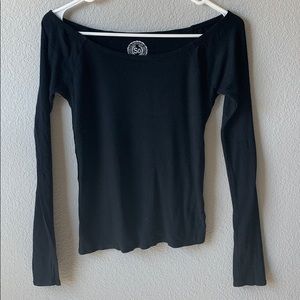 SO Long Sleeve Cropped Black Top Size L